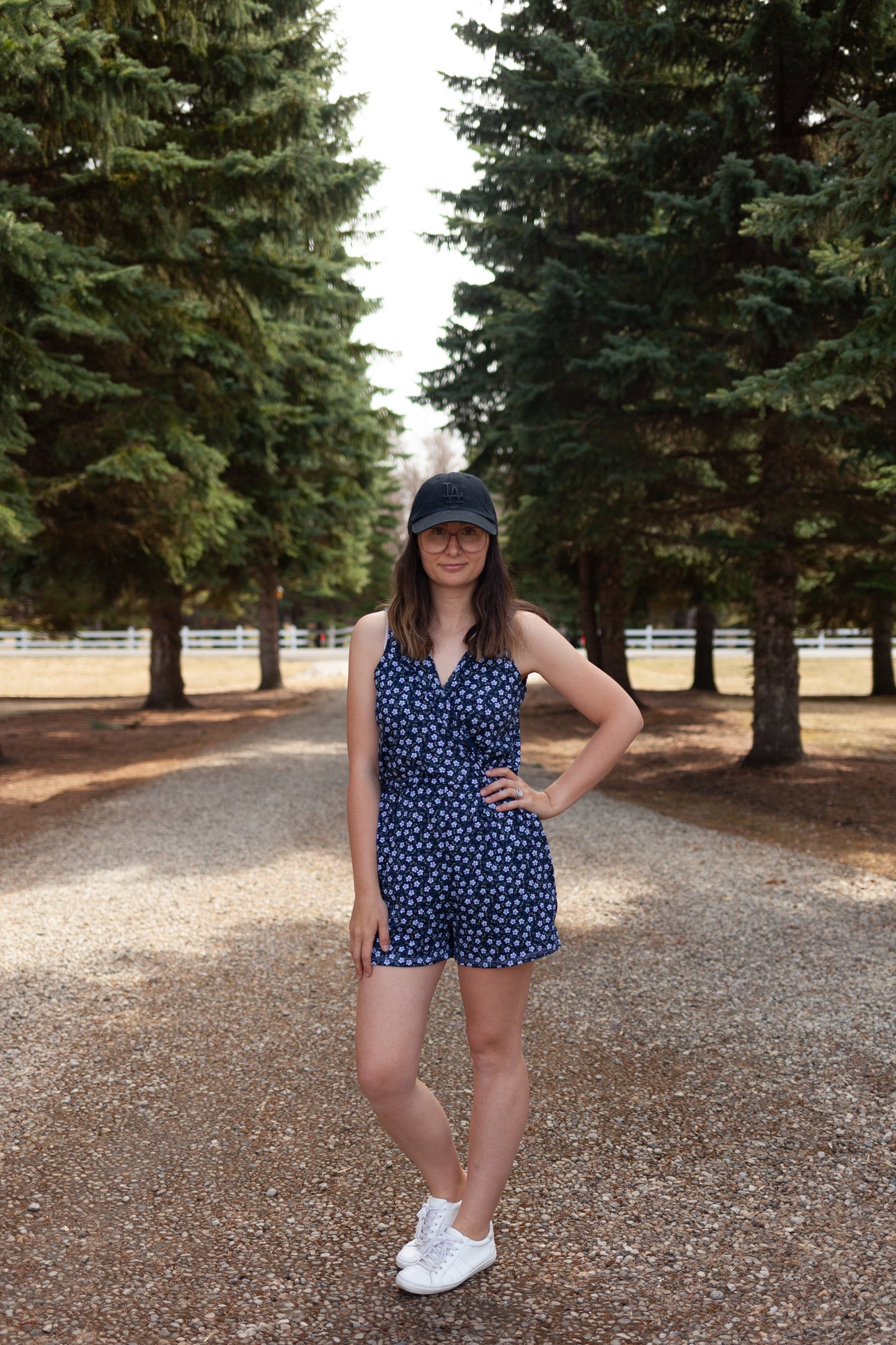 Ladies Romper - Mini Blue Floral