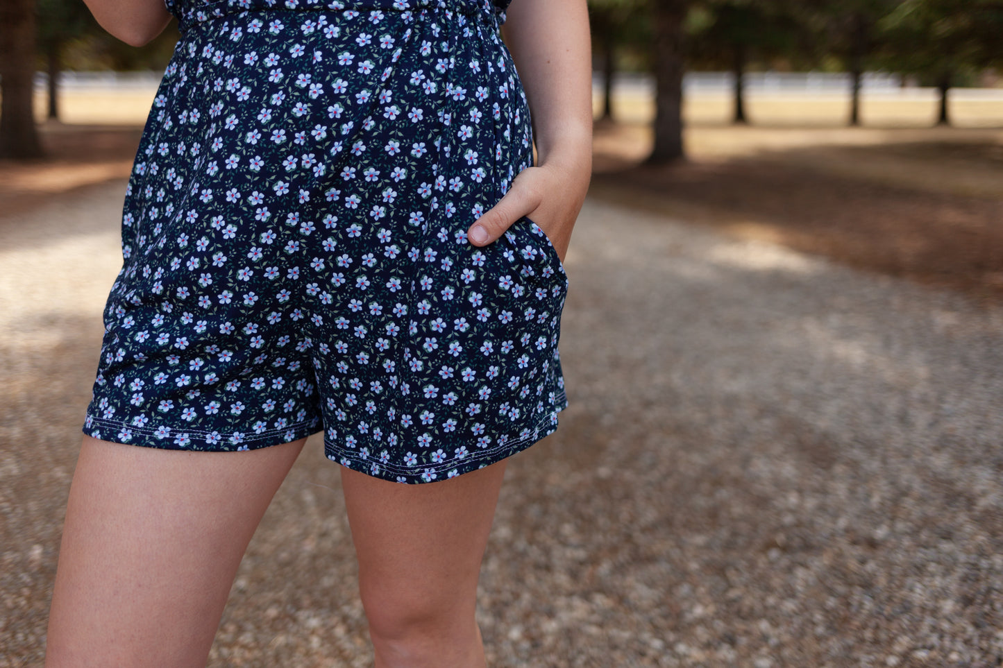 Ladies Romper - Mini Blue Floral
