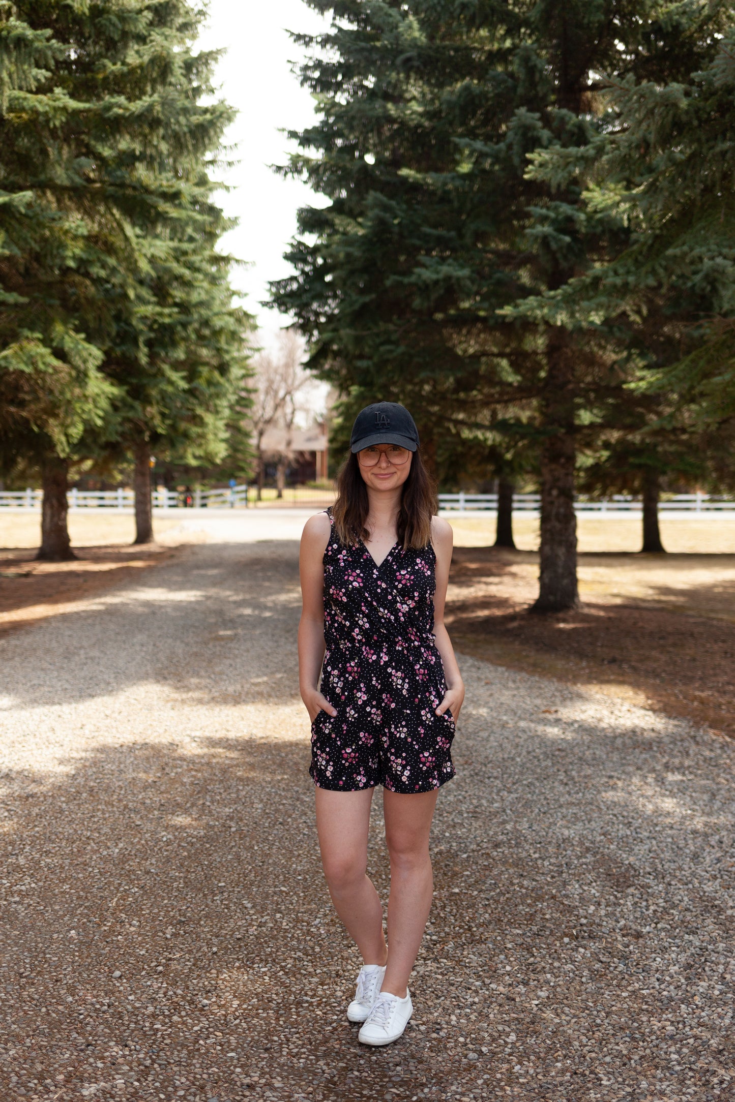 Ladies Romper - Polka Dot Bouquet