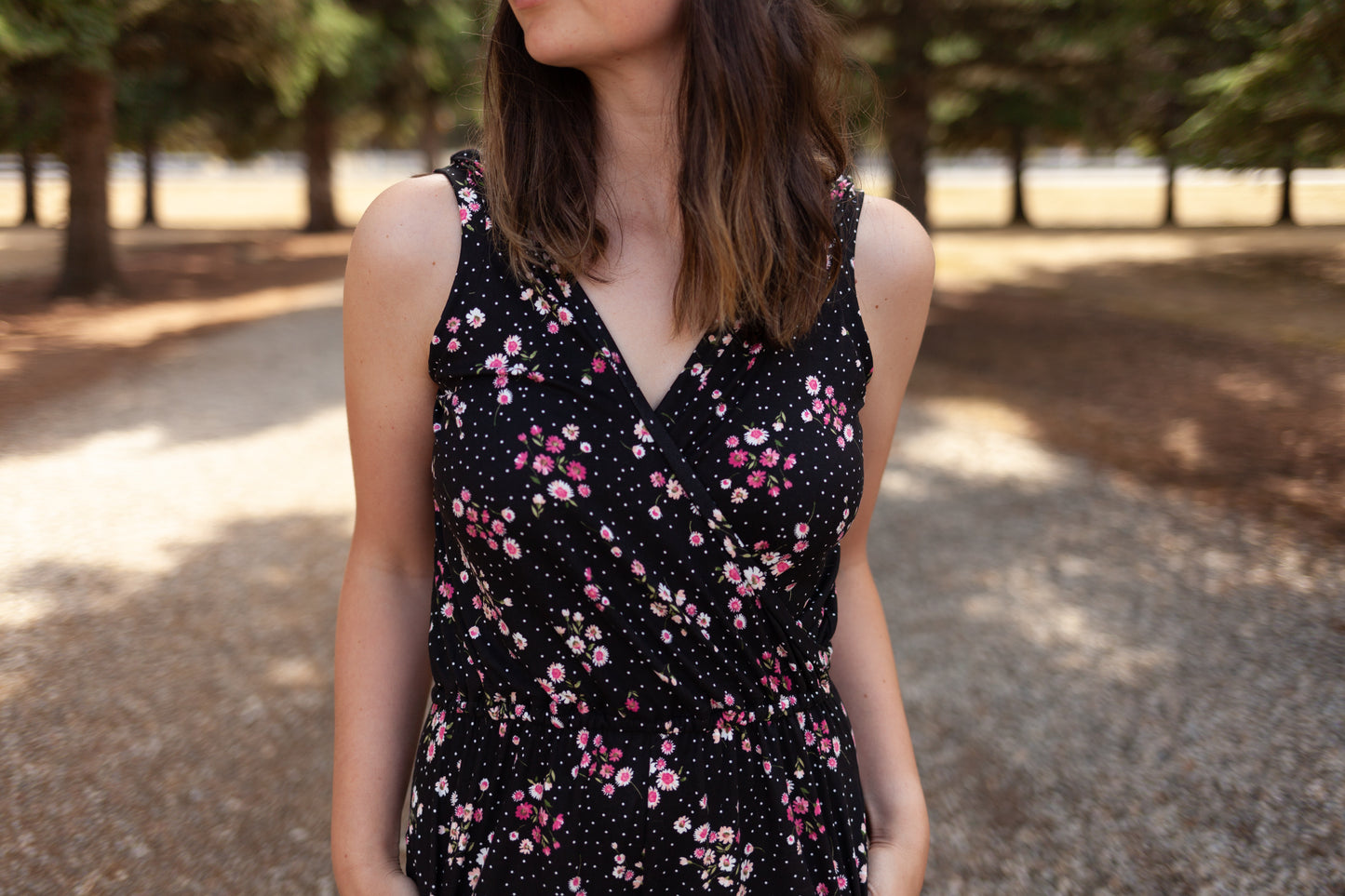 Ladies Romper - Polka Dot Bouquet