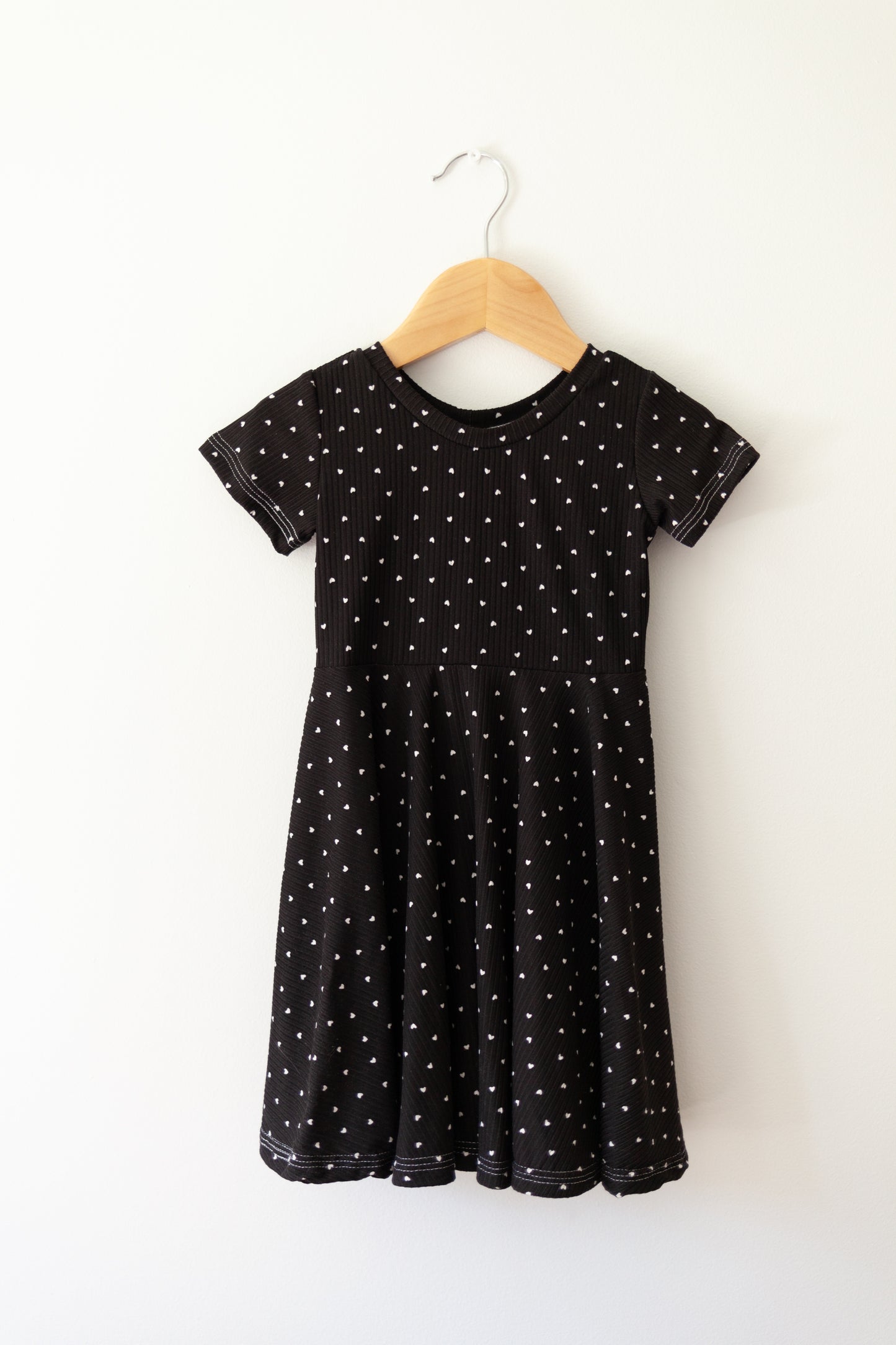 Peplum Dress - Black Hearts