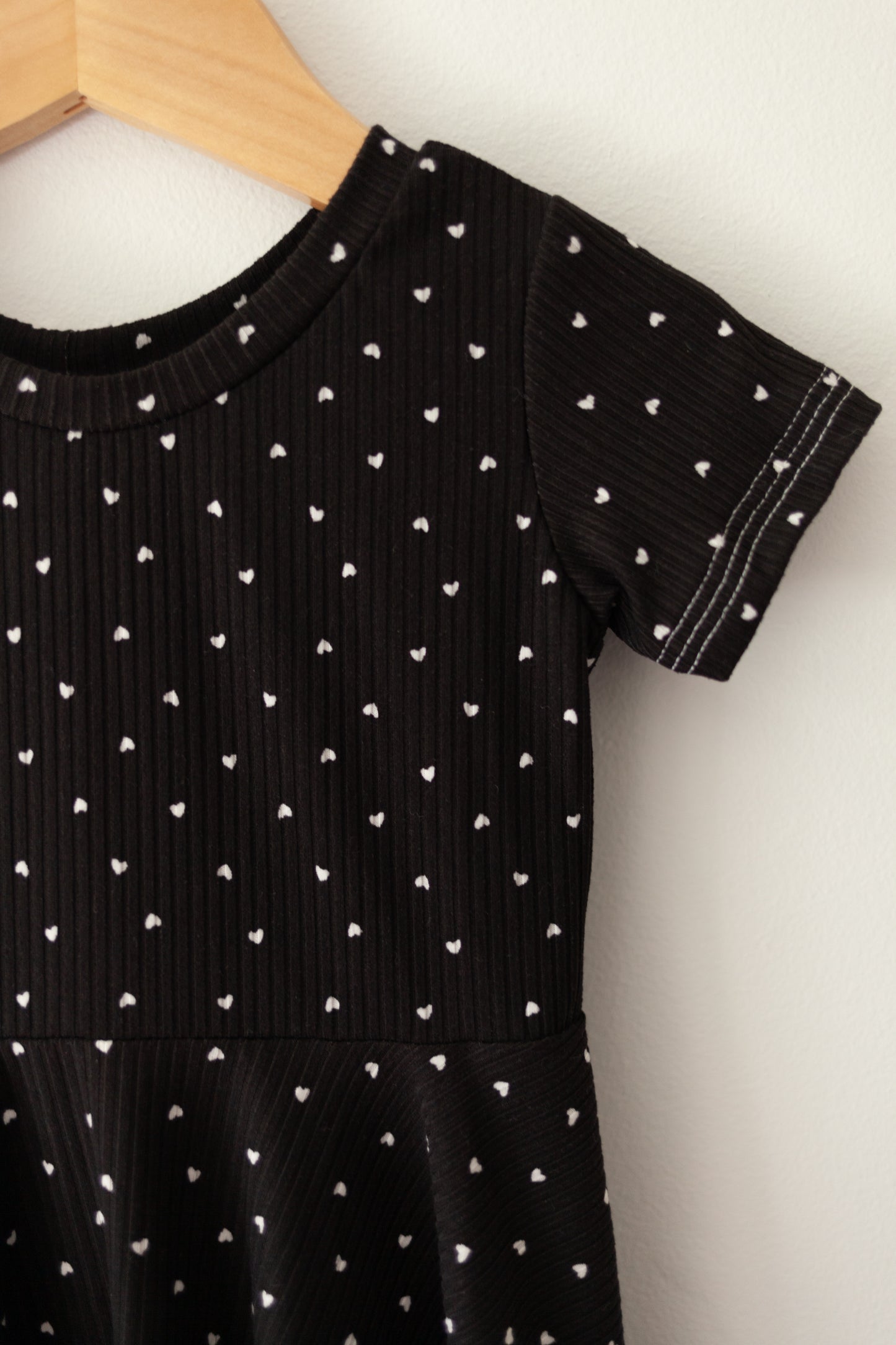 Peplum Dress - Black Hearts
