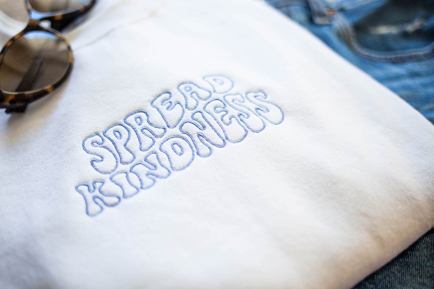 Spread Kindness - Embroidered Crewneck Sweater